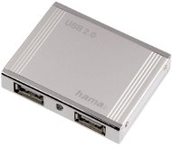 Hama 4 port USB 2.0 HUB Alu mini strieborný - USB hub