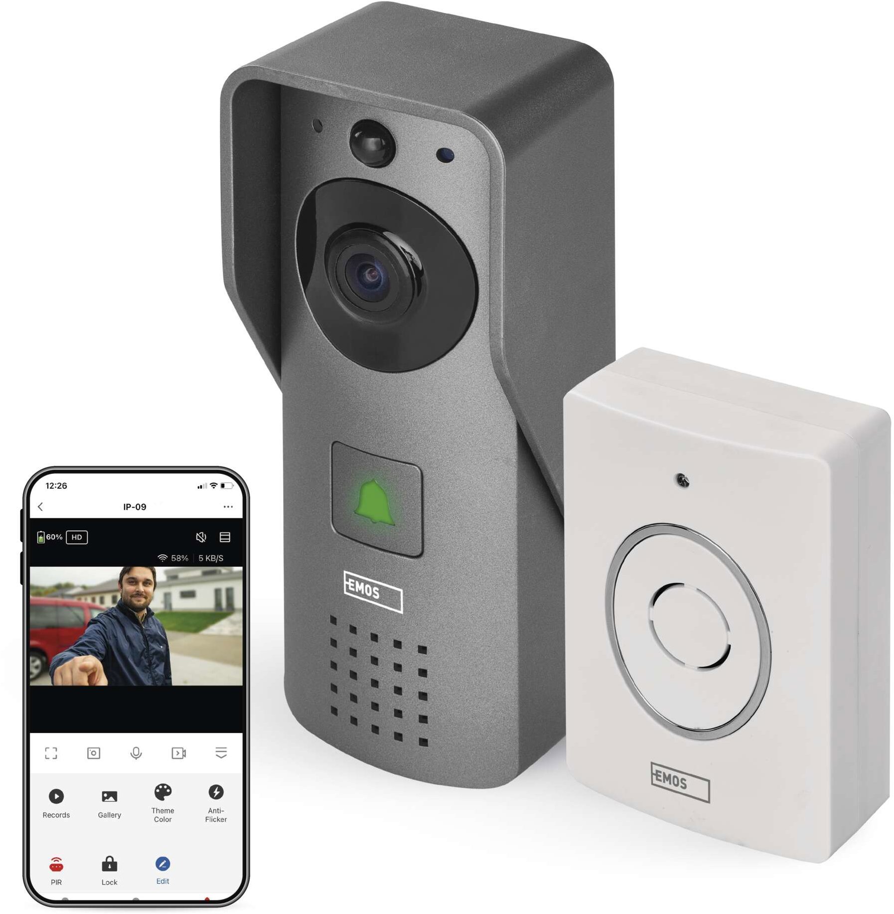 Emos GoSmart otthoni vezeték nélküli videós kaputelefon IP-09C wifivel