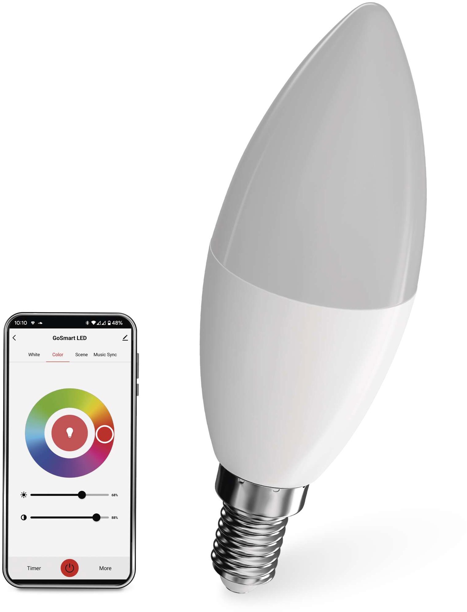 EMOS Okos LED izzó GoSmart gyertya E14 4,8 W (40 W) 470 lm RGB dimmelhető WiFi