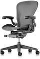 HERMAN MILLER Aeron, velikost B, pro tvrdé podlahy - černá