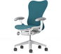 HERMAN MILLER Mirra s opěrkou Butterfly, pro tvrdé podlahy - modro-bílá - Kancelářská židle