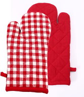 Home Elements Kitchen mitt with magnet 18 × 32 cm, red checkered - Oven Mitt