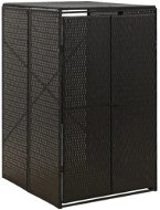SHUMEE Přístřešek na popelnici 70 × 80 × 117 cm, polyratan, černý  - Prístrešok na smetné nádoby