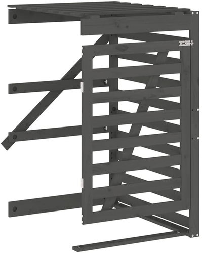 SHUMEE Nástavec pro úložný box na popelnice, masivní borové dřevo, šedý - Bin Shed - Main image