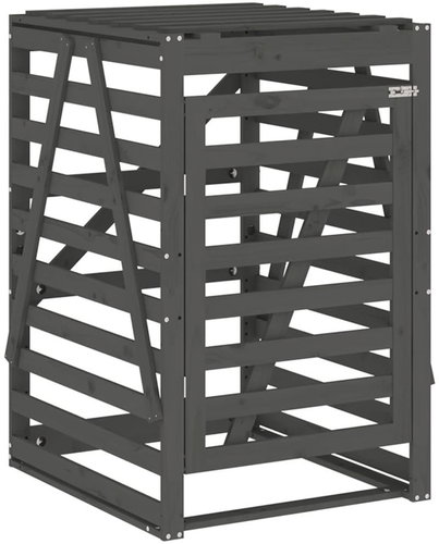 SHUMEE Úložný box na popelnici 84 × 90 × 128,5 cm, masivní borovice, šedý - Bin Shed - Main image