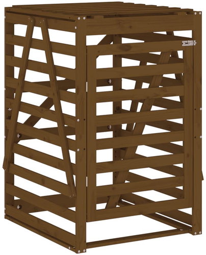 SHUMEE Úložný box na popelnici 84 × 90 × 128,5 cm, masivní borovice, hnědý - Bin Shed - Main image