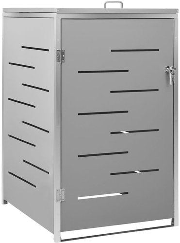 SHUMEE Přístřešek na popelnici 69 × 77,5 × 112,5 cm, nerezová ocel, šedý - Bin Shed - Main image