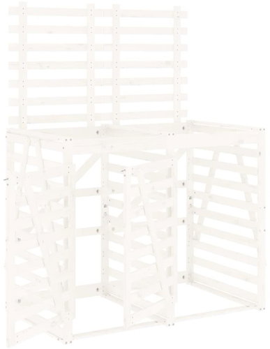 SHUMEE Úložný box na dvě popelnice, masivní borové dřevo, bílý - Bin Shed - Main image