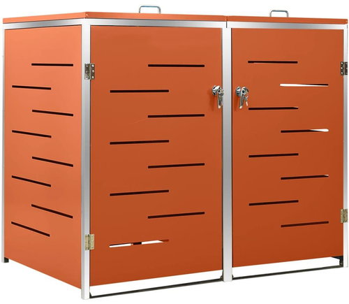 SHUMEE Přístřešek na dvě popelnice 138 × 77,5 × 112,5 cm, nerezová ocel - Bin Shed - Main image