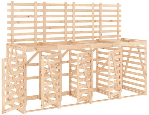SHUMEE Úložný box na čtyři popelnice, masivní borové dřevo - Bin Shed - Main image