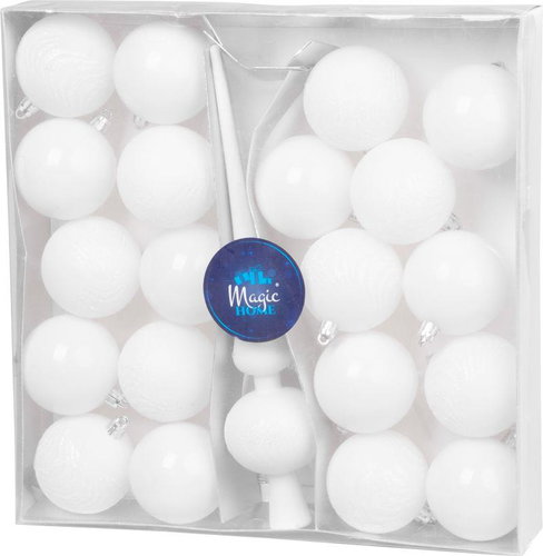 STRENDPRO MagicHome Christmas decorations - balls, diameter 6 cm + spike, 21 pcs - Christmas Ornaments - Main image