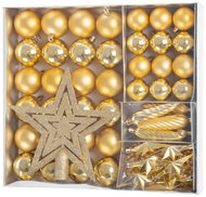 STRENDPRO MagicHome Christmas decorations - star, gold, 4 - 5 cm + garland, pinecone, 50 pcs - Christmas Ornaments