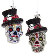 KURT ADLER Glass skull Muerte - Christmas Ornaments