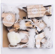 HIGHLIFE Wooden ornaments, mix, natural, 6 pcs - Christmas Ornaments