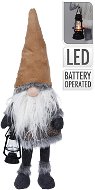 H&L Vánoční skřítek s lucernou, 84 cm, hnědý klobouk - Vánoční dekorace