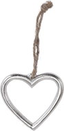H&L Christmas decoration - heart, silver, 10 cm - Christmas Decoration