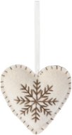 H&L Závěsná vánoční dekorace Srdce, 10 cm, smetanová - Vánoční ozdoby