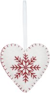 H&L Závěsná vánoční dekorace Srdce, 10 cm, bílá - Vánoční ozdoby