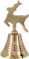 H&L Zlatý vánoční zvonek 10 cm, jelen - Christmas Decoration