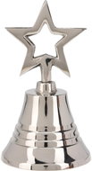 H&L Stříbrný vánoční zvonek 10 cm, hvězda - Christmas Decoration
