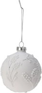 H&L Christmas glass flask 8 cm, frosted white - Christmas Ornaments