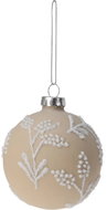 H&L Christmas glass flask 8 cm, frosted cream - Christmas Ornaments