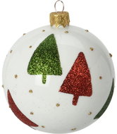 H&L Christmas ornament ball 8 cm, green / red tree - Christmas Ornaments