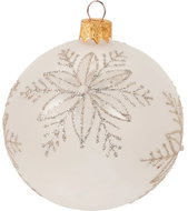 H&L Christmas ornament ball 8 cm, blown glass, transparent snowflakes - Christmas Ornaments