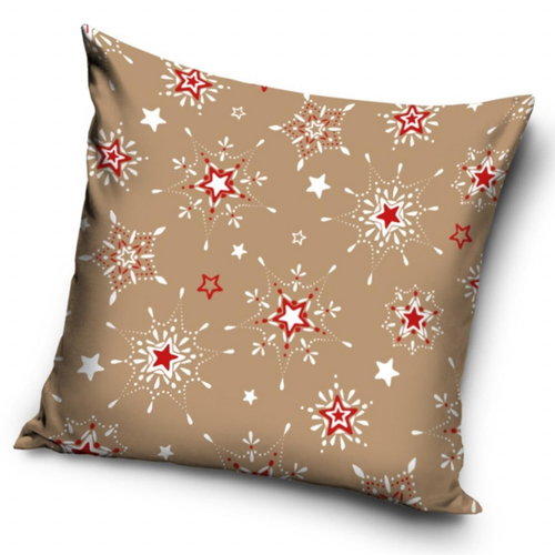 Carbotex Christmas cover Stars beige 40 × 40 cm - Pillowcase - Main image
