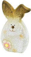 Dommio Zajíček keramický s květinou 14,5 cm - Velikonoční dekorace