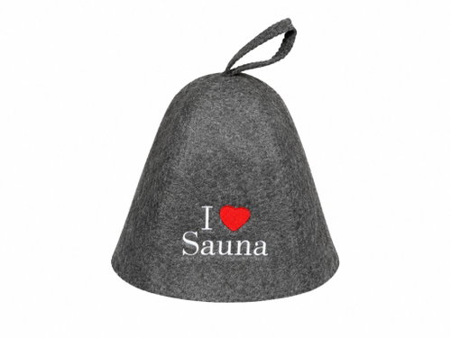 Sotra Klobouk do sauny I LOVE sauna, 100% vlna - Sauna Hat - Main image