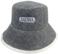 Sotra Čepice do sauny s výšivkou SAUNA, šedá, 100% vlna - Sauna Hat