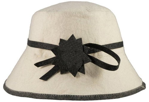 Sotra Sauna Hat PANÍ White/Grey, 100% Wool - Sauna Hat - Main image