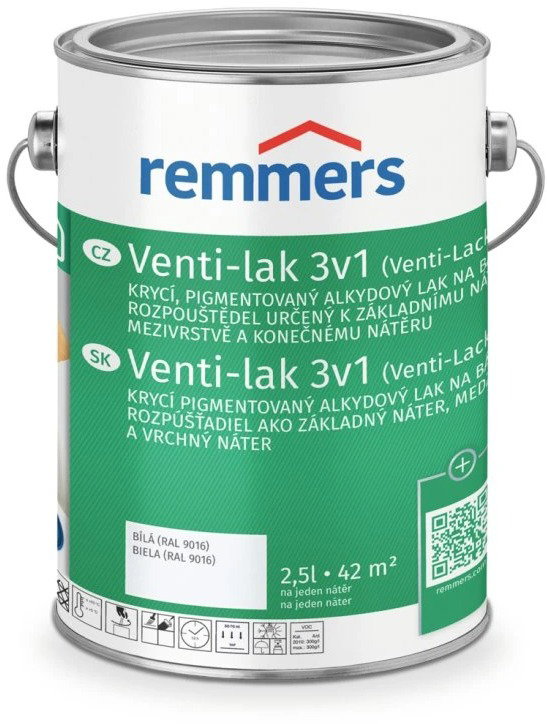 Remmers Venti-Lak 3in1, 2,5 l, RAL 9016 fehér