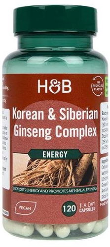 Holland & Barrett Korean and Siberian Ginseng Complex, 120 capsules - Ginseng - Main image