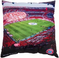FotbalFans Polštářek FC Bayern Mnichov, design Allianz Aréna, znak klubu, 40 × 40 cm - Polštář
