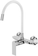 MIXXUS Dřezová baterie nástěnná s flexi výtokem PREMIUM ALEX 005 REFL.WHITE, bílá - Tap