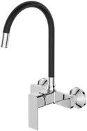 MIXXUS Dřezová baterie nástěnná s flexi výtokem PREMIUM KUBUS 005 REFL.BLACK, černá - Tap