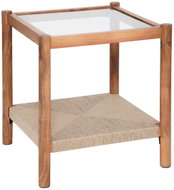 Atmosphera Wooden coffee table with glass top APALA, 50 × 50 × 55 cm - Coffee Table