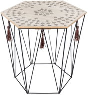 Atmosphera Coffee table - boho style coffee table with fringe, 43 × 40 cm - Coffee Table