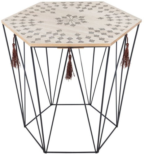 Atmosphera Coffee table - boho style coffee table with fringe, 43 × 40 cm - Coffee Table - Main image