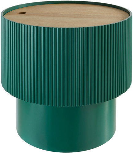 Atmosphera Folding table with storage space ENOLA, round, diameter 38,5 cm, green - Coffee Table - Main image