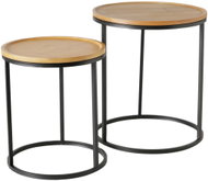 Boltze Set of storage tables with bamboo top BORINO, height 38 - 45 cm - Coffee Table