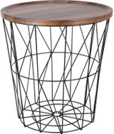 Home Styling Collection Folding table with basket, 38 × 40 cm, black - Coffee Table