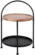 Leitmotiv Small round coffee table TRAY with mango wood top, diameter 39 × 55 cm - Coffee Table
