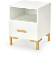 Halmar Noční stolek Silvia, bílá/ zlatá, lamino - Night Stand