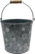 Prodex Zinkový s kytičkami kyblík 17 × 14 cm - Decorative Planter