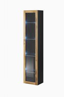 Cama Vitrína Vigo 180 cm sklo, černá/dub wotan - Vitrína