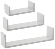 5FIVE SIMPLY SMART Wall shelf, set of 3, MDF, white, 10×42cm - Shelf