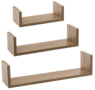 5FIVE SIMPLY SMART wall shelf, pack of 3, MDF, brown, 10×42cm - Shelf